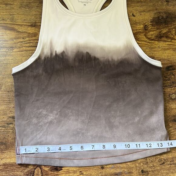 Athleta Shanti Watercolor Brown Stripe Tank Crop Top - Picture 7 of 10